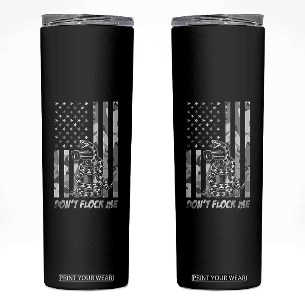 Rattlesnake Surveillance Camera US Flag Camo Graphic Skinny Tumbler Dont Flock Me TS12 Black Print Your Wear