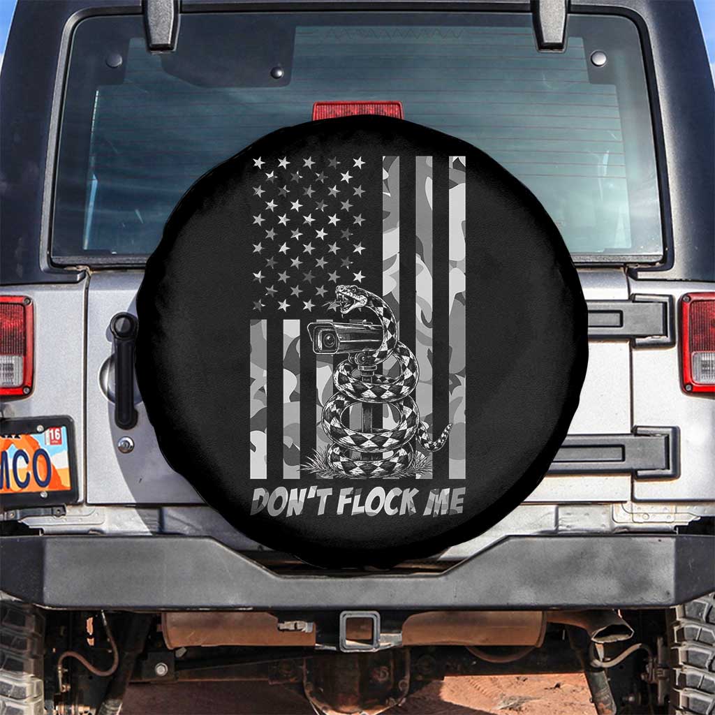 Rattlesnake Surveillance Camera US Flag Camo Graphic Spare Tire Cover Dont Flock Me TS12 No hole Black Print Your Wear