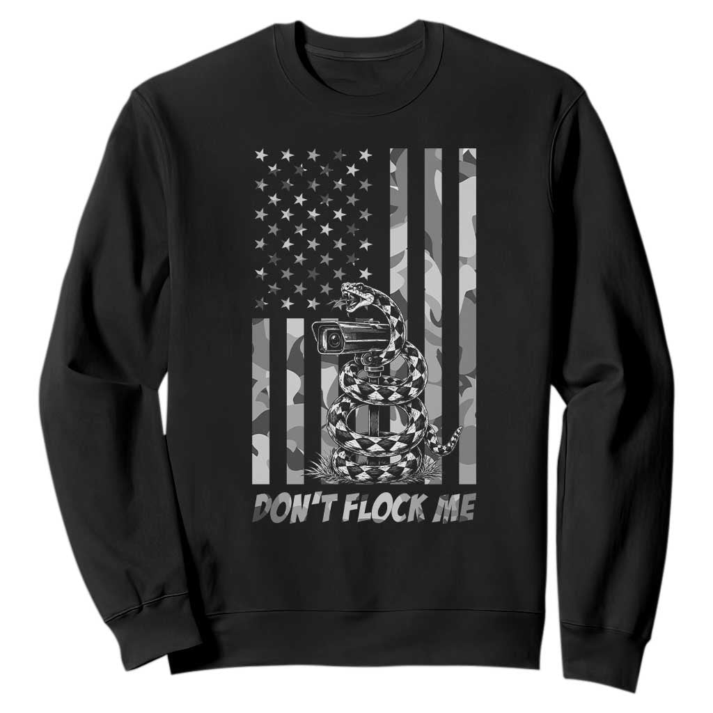 Rattlesnake Surveillance Camera US Flag Camo Graphic Sweatshirt Dont Flock Me TS12 Black Print Your Wear