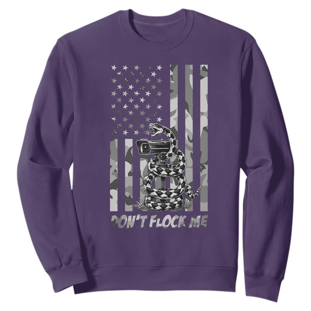Rattlesnake Surveillance Camera US Flag Camo Graphic Sweatshirt Dont Flock Me
