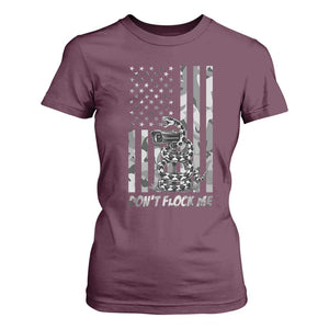 Rattlesnake Surveillance Camera US Flag Camo Graphic T Shirt For Women Dont Flock Me