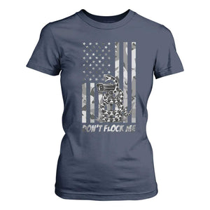 Rattlesnake Surveillance Camera US Flag Camo Graphic T Shirt For Women Dont Flock Me