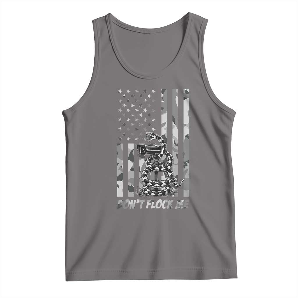 Rattlesnake Surveillance Camera US Flag Camo Graphic Tank Top Dont Flock Me