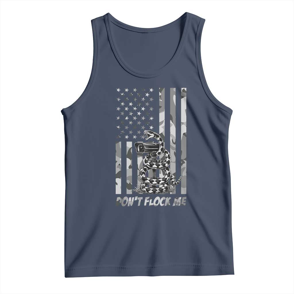 Rattlesnake Surveillance Camera US Flag Camo Graphic Tank Top Dont Flock Me