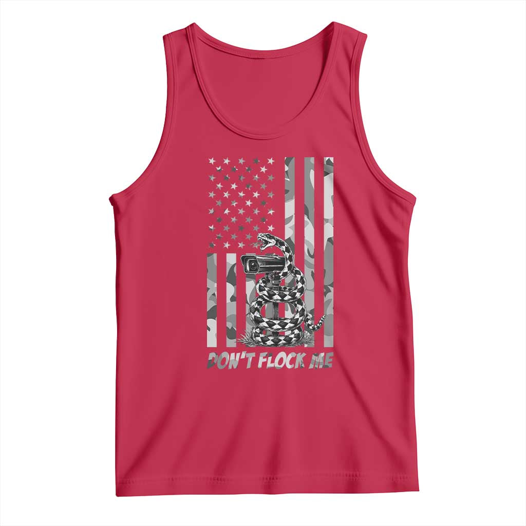 Rattlesnake Surveillance Camera US Flag Camo Graphic Tank Top Dont Flock Me