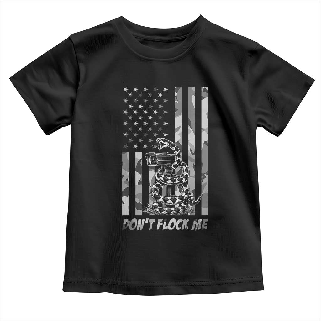 Rattlesnake Surveillance Camera US Flag Camo Graphic Toddler T Shirt Dont Flock Me TS12 Black Print Your Wear