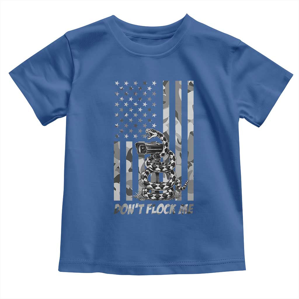 Rattlesnake Surveillance Camera US Flag Camo Graphic Toddler T Shirt Dont Flock Me