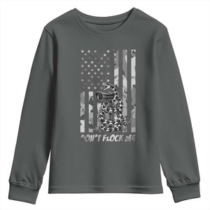 Rattlesnake Surveillance Camera US Flag Camo Graphic Youth Sweatshirt Dont Flock Me