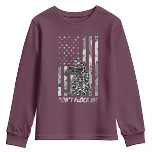 Rattlesnake Surveillance Camera US Flag Camo Graphic Youth Sweatshirt Dont Flock Me