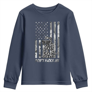 Rattlesnake Surveillance Camera US Flag Camo Graphic Youth Sweatshirt Dont Flock Me