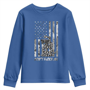 Rattlesnake Surveillance Camera US Flag Camo Graphic Youth Sweatshirt Dont Flock Me