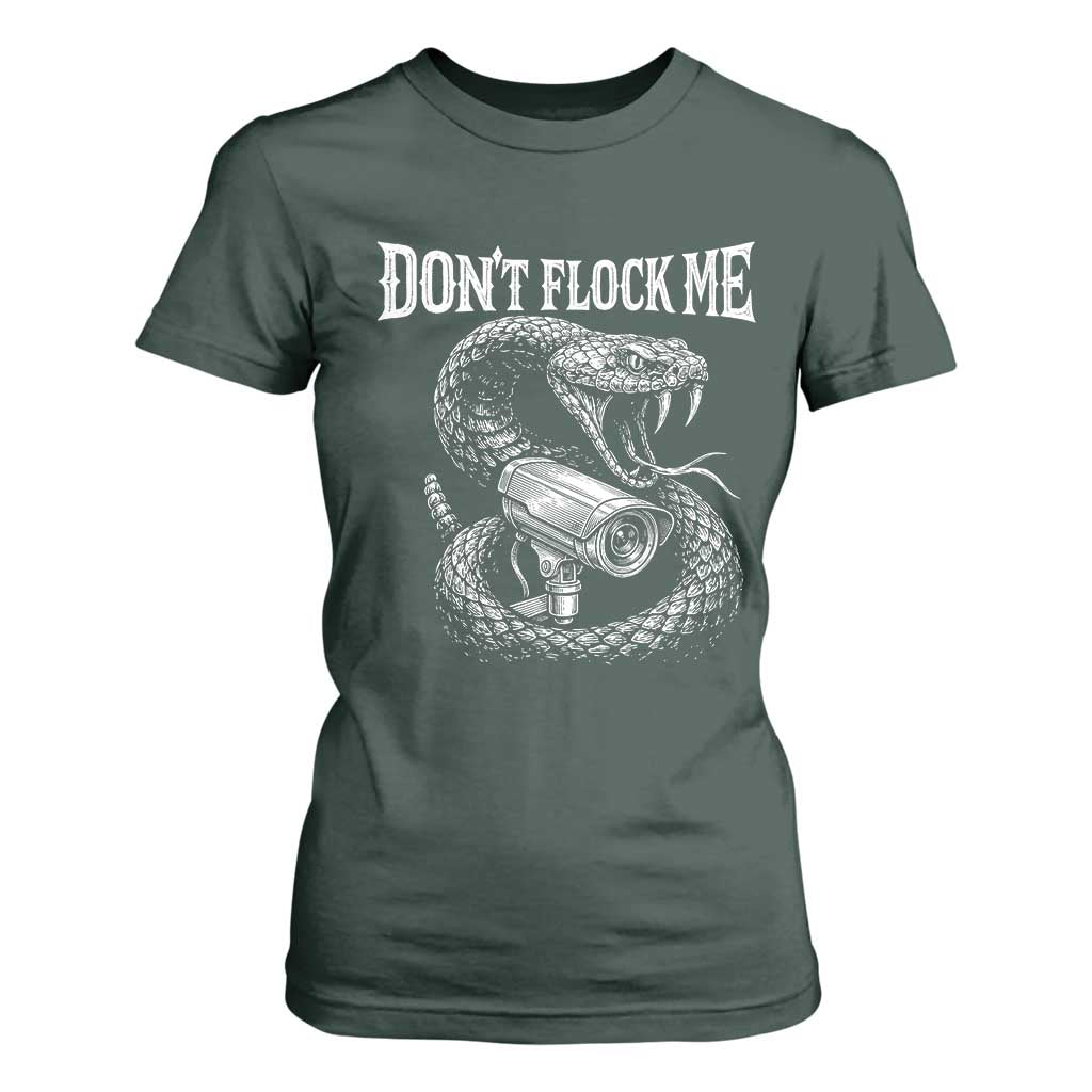 Anti Surveillance Camera Rattlesnake T Shirt For Women Dont Flock Me