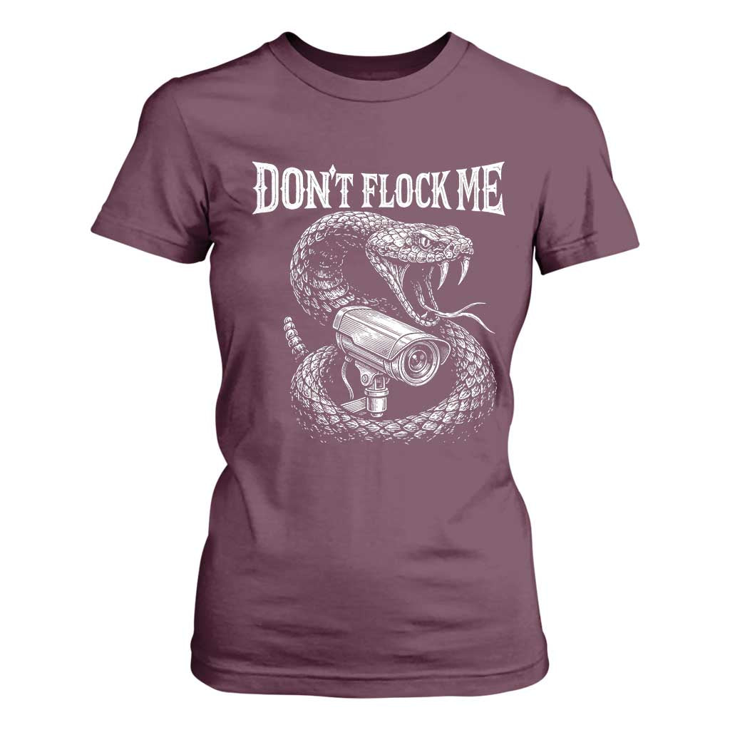 Anti Surveillance Camera Rattlesnake T Shirt For Women Dont Flock Me