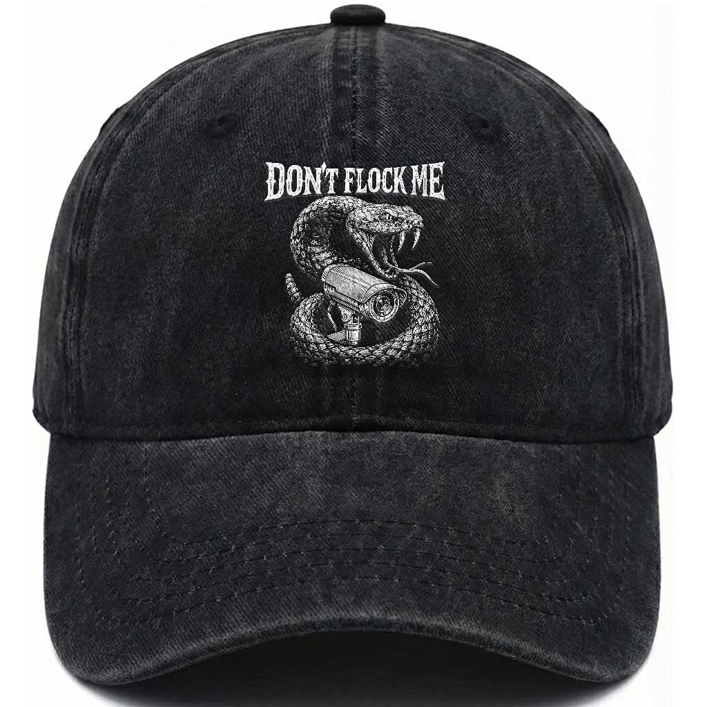 Anti Surveillance Camera Rattlesnake Washed Cotton Baseball Cap Dont Flock Me TS12 Print Your Wear