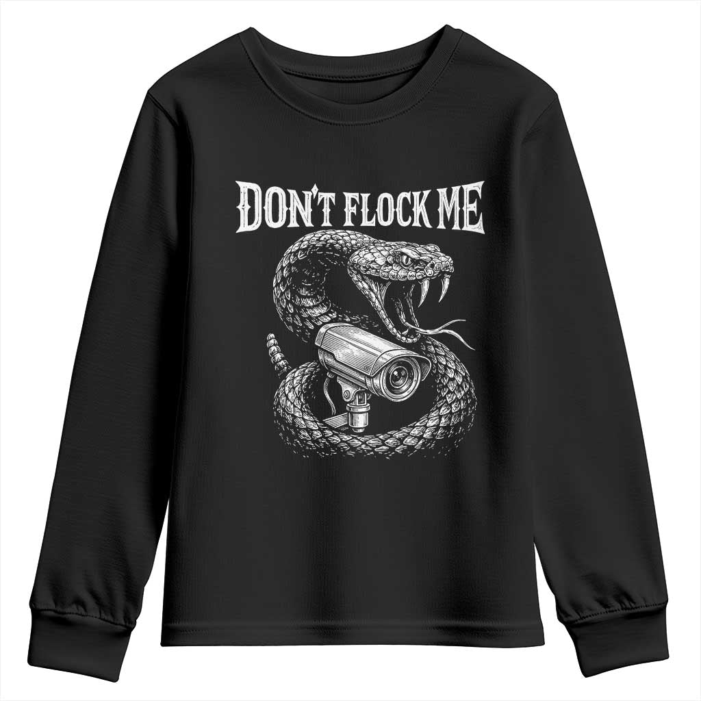 Anti Surveillance Camera Rattlesnake Youth Sweatshirt Dont Flock Me TS12 Black Print Your Wear