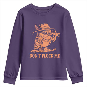 Funny Bird Watching Detective Birdwatcher Youth Sweatshirt Dont Flock Me
