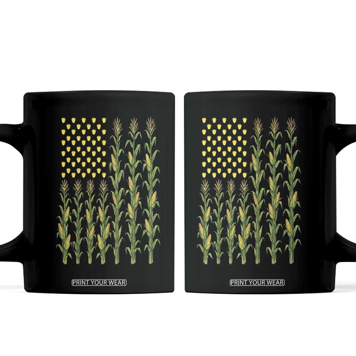 Vintage Corn American Flag Coffee Mug Patriotic Farmer Farm Gift TS12 Black Print Your Wear