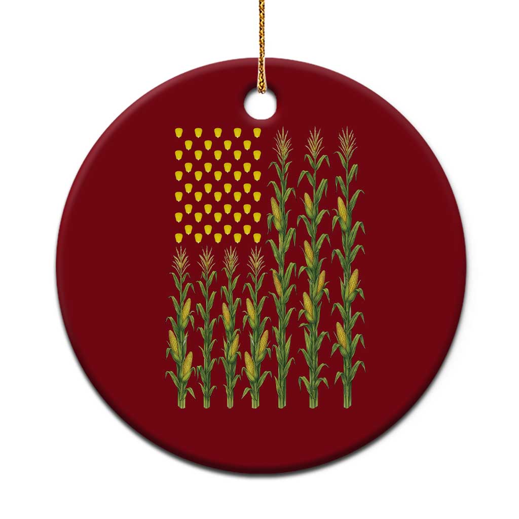 Vintage Corn American Flag Ceramic Ornament Patriotic Farmer Farm Gift TS12 1pc Red Print Your Wear