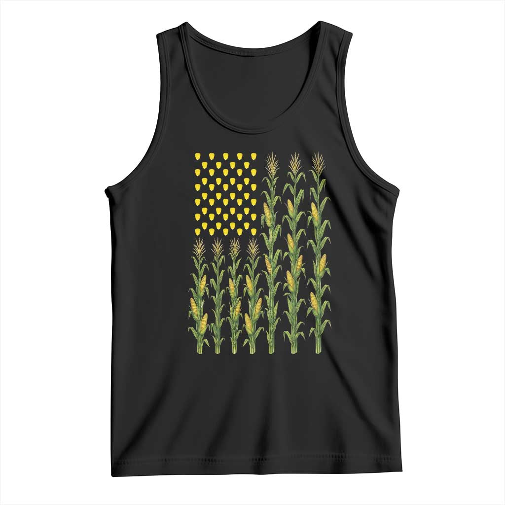 Vintage Corn American Flag Tank Top Patriotic Farmer Farm Gift TS12 Black Print Your Wear