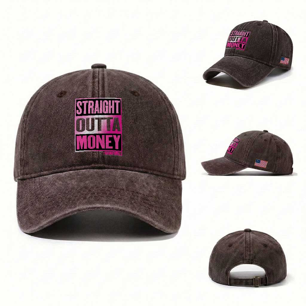 Funny Girl Dad Life Washed Cotton Baseball Cap Broke Dad Out Of Money