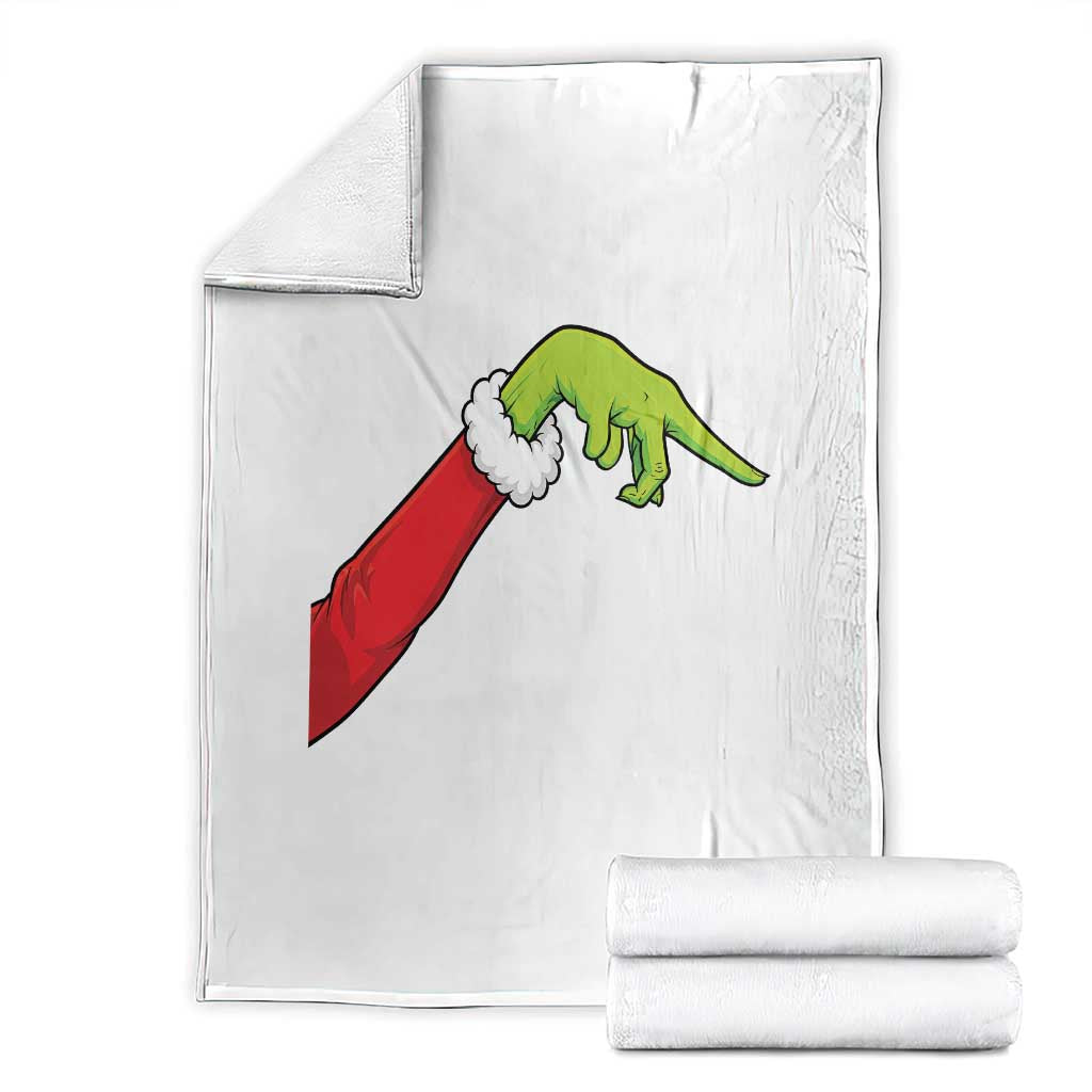 Funny Green Hand Basketball Pointing Meme Throw Blanket Christmas Holiday Gift TS12 White Print Your Wear