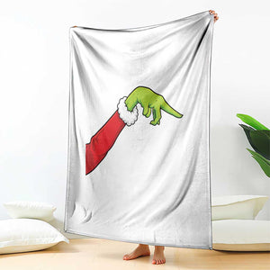 Funny Green Hand Basketball Pointing Meme Throw Blanket Christmas Holiday Gift