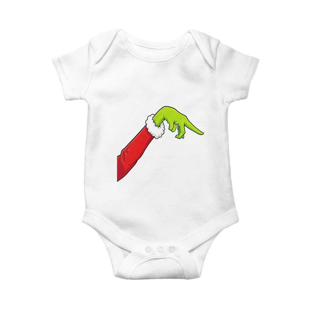 Funny Green Hand Basketball Pointing Meme Baby Onesie Christmas Holiday Gift TS12 White Print Your Wear