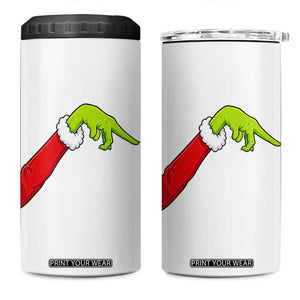 Funny Green Hand Basketball Pointing Meme 4 in 1 Can Cooler Tumbler Christmas Holiday Gift