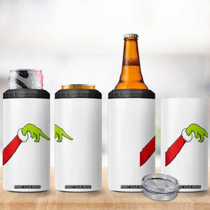 Funny Green Hand Basketball Pointing Meme 4 in 1 Can Cooler Tumbler Christmas Holiday Gift