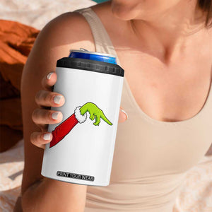 Funny Green Hand Basketball Pointing Meme 4 in 1 Can Cooler Tumbler Christmas Holiday Gift