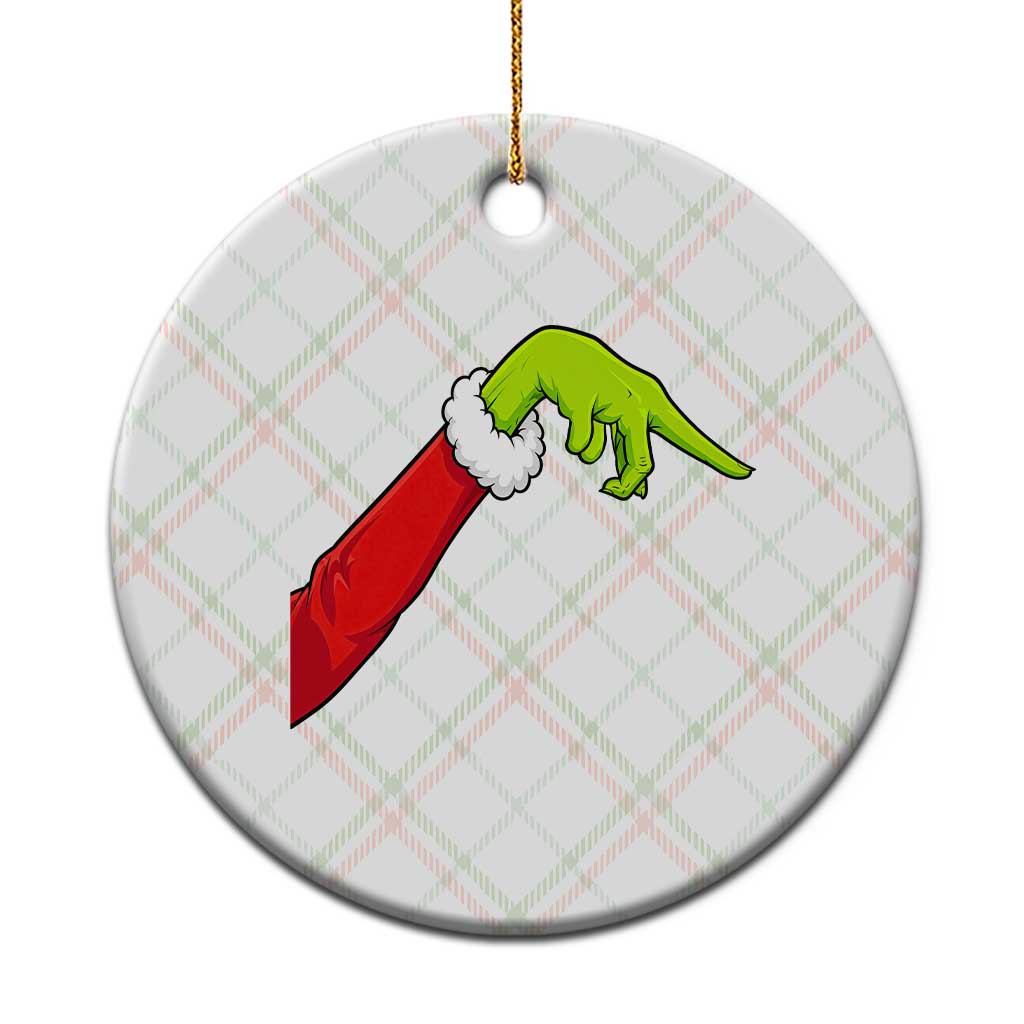 Funny Green Hand Basketball Pointing Meme Ceramic Ornament Christmas Holiday Gift