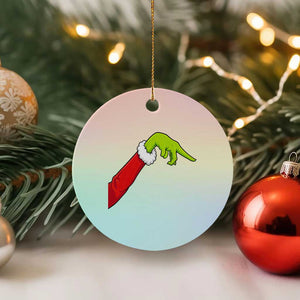 Funny Green Hand Basketball Pointing Meme Ceramic Ornament Christmas Holiday Gift