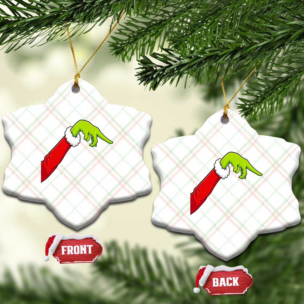 Funny Green Hand Basketball Pointing Meme Ceramic Ornament Christmas Holiday Gift