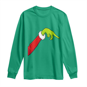 Funny Green Hand Basketball Pointing Meme Long Sleeve Shirt Christmas Holiday Gift