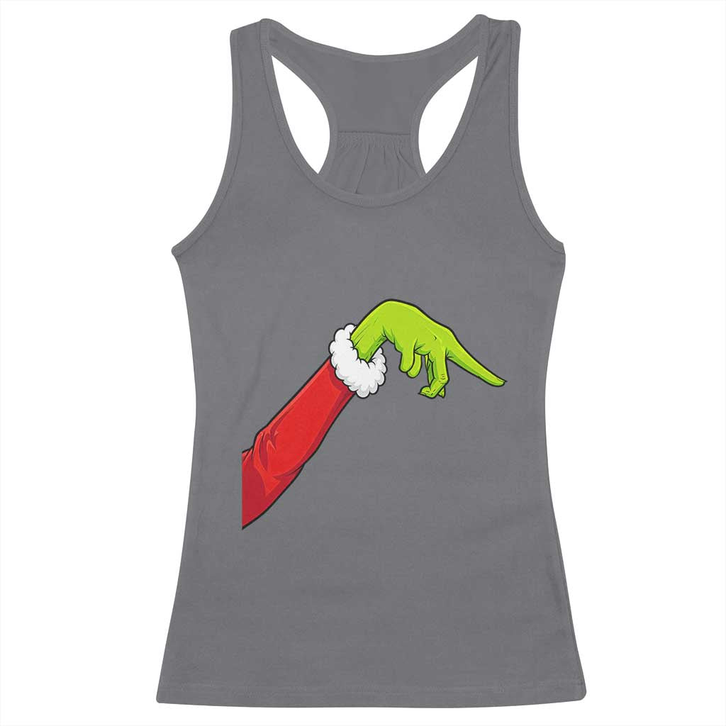 Funny Green Hand Basketball Pointing Meme Racerback Tank Top Christmas Holiday Gift