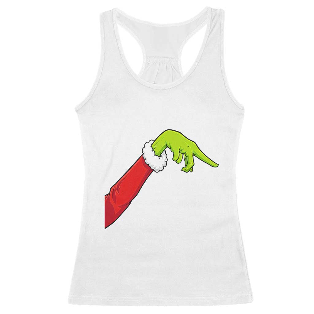 Funny Green Hand Basketball Pointing Meme Racerback Tank Top Christmas Holiday Gift TS12 White Print Your Wear
