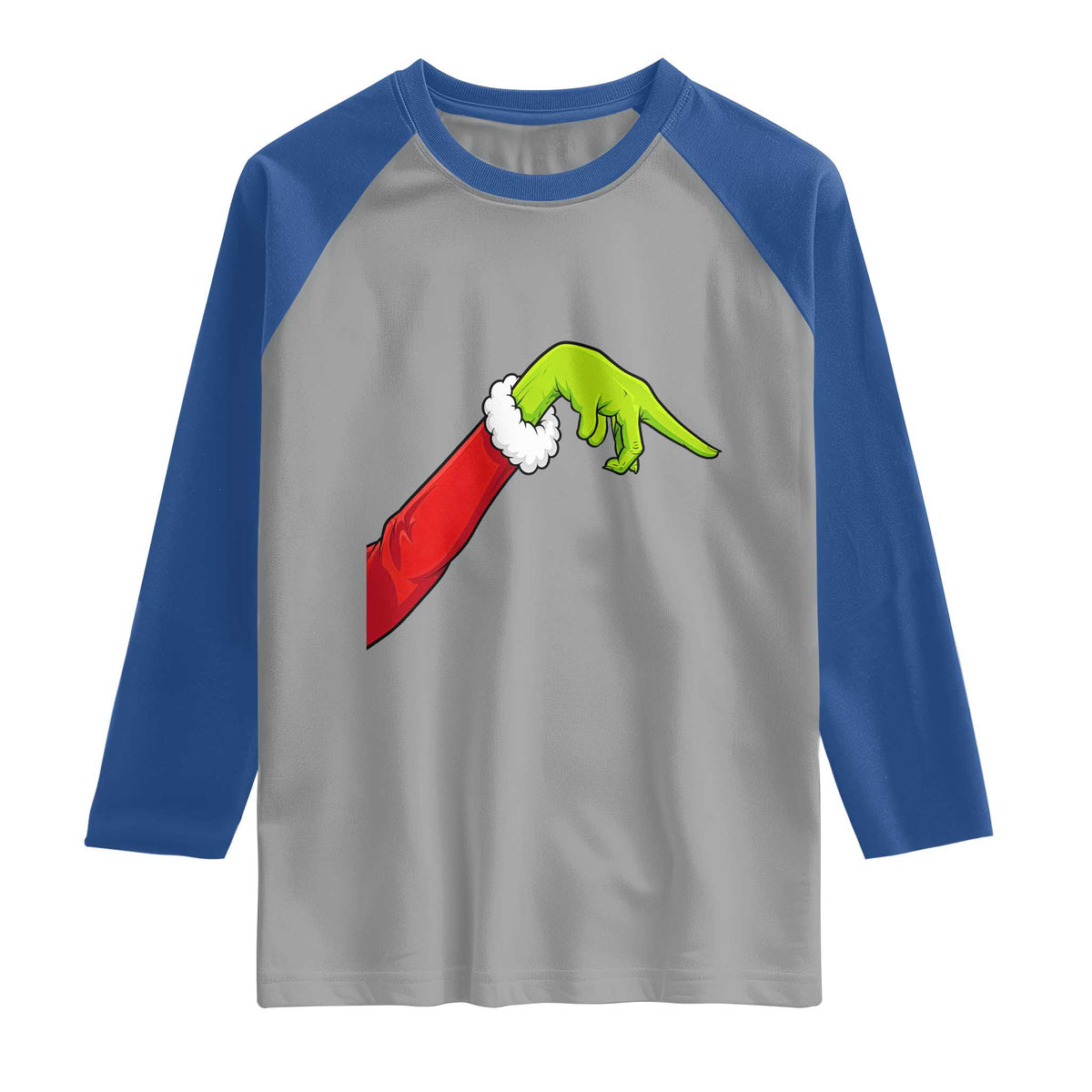Funny Green Hand Basketball Pointing Meme Raglan Shirt Christmas Holiday Gift
