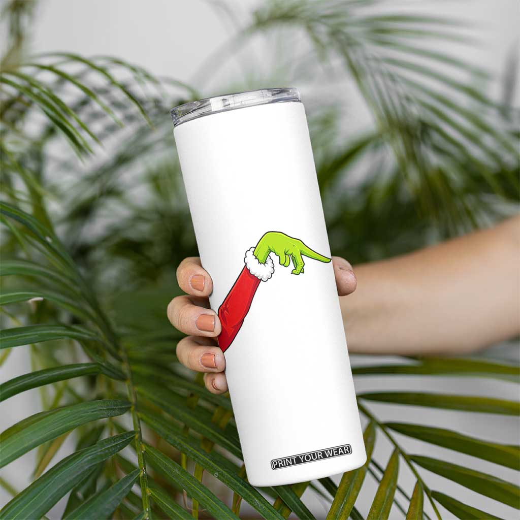 Funny Green Hand Basketball Pointing Meme Skinny Tumbler Christmas Holiday Gift