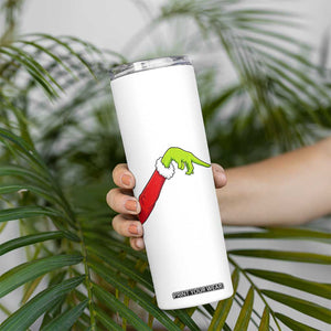 Funny Green Hand Basketball Pointing Meme Skinny Tumbler Christmas Holiday Gift