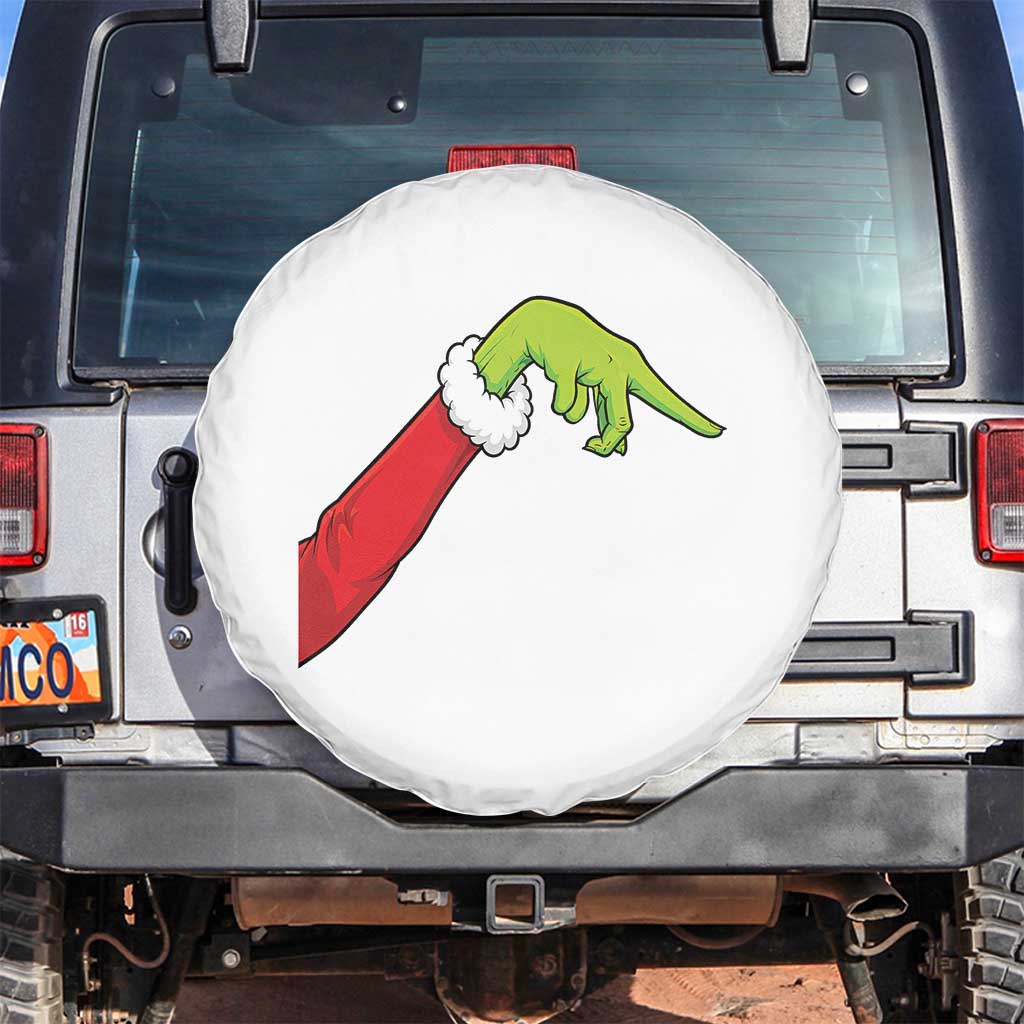Funny Green Hand Basketball Pointing Meme Spare Tire Cover Christmas Holiday Gift TS12 No hole White Print Your Wear