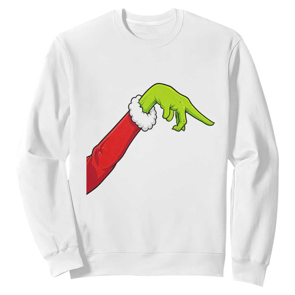 Funny Green Hand Basketball Pointing Meme Sweatshirt Christmas Holiday Gift TS12 White Print Your Wear