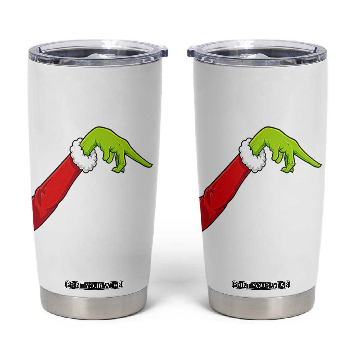 Funny Green Hand Basketball Pointing Meme Tumbler Cup Christmas Holiday Gift TS12 White Print Your Wear