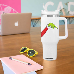 Funny Green Hand Basketball Pointing Meme Tumbler With Handle Christmas Holiday Gift