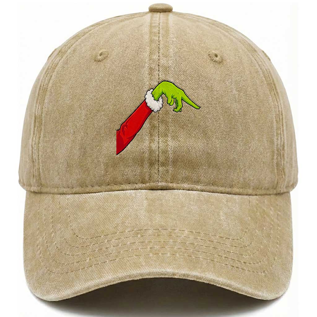 Funny Green Hand Basketball Pointing Meme Washed Cotton Baseball Cap Christmas Holiday Gift TS12 Print Your Wear