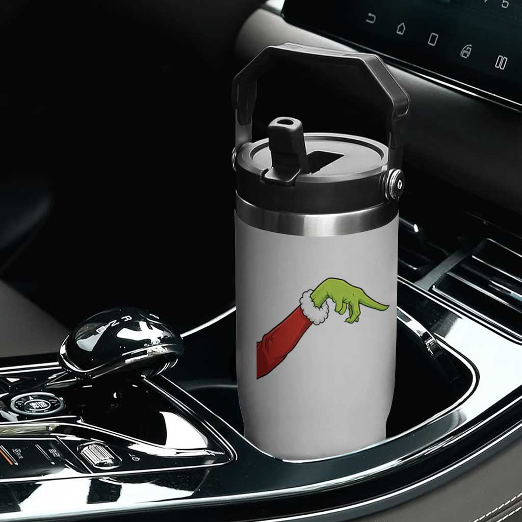 Funny Green Hand Basketball Pointing Meme Flip Straw Tumbler Christmas Holiday Gift