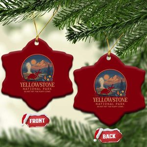 Yellowstone National Park Do Not Pet The Fluffy Cows Ceramic Ornament Amusing Bison Encounter Campsite Toss