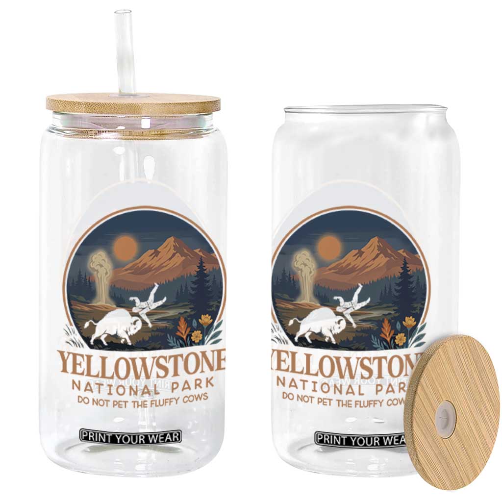 Yellowstone National Park Do Not Pet The Fluffy Cows Glass Can Amusing Bison Encounter Campsite Toss