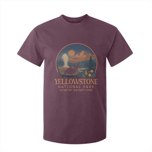 Yellowstone National Park Do Not Pet The Fluffy Cows T Shirt For Kid Amusing Bison Encounter Campsite Toss