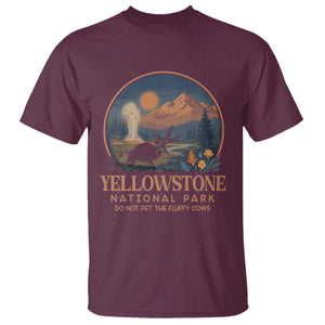 Yellowstone National Park Do Not Pet The Fluffy Cows T Shirt Amusing Bison Encounter Campsite Toss