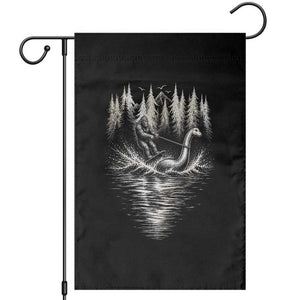 Funny Bigfoot Water Skiing Behind Nessie Garden Flag Cryptid Lover